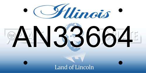 AN33664 Illinois License Plate
