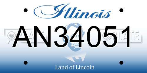 AN34051 Illinois License Plate