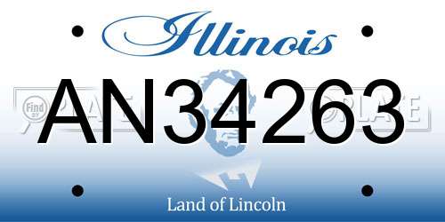 AN34263 Illinois License Plate