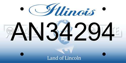 AN34294 Illinois License Plate