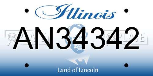AN34342 Illinois License Plate