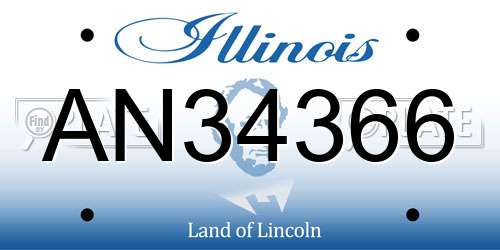 AN34366 Illinois License Plate