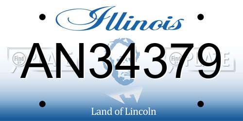 AN34379 Illinois License Plate