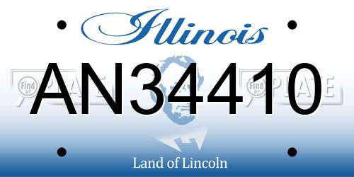 AN34410 Illinois License Plate
