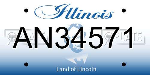 AN34571 Illinois License Plate