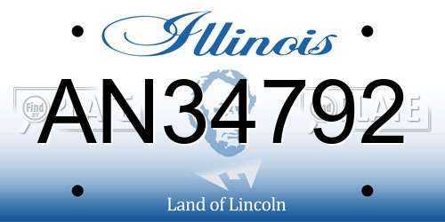 AN34792 Illinois License Plate