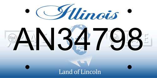 AN34798 Illinois License Plate