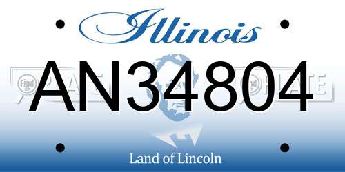 AN34804 Illinois License Plate