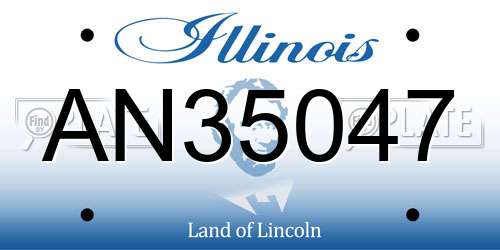 AN35047 Illinois License Plate