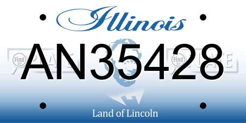 AN35428 Illinois License Plate