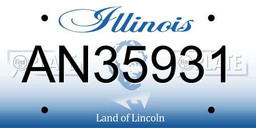 AN35931 Illinois License Plate