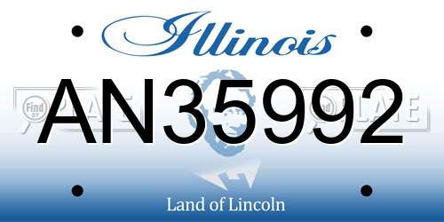 AN35992 Illinois License Plate