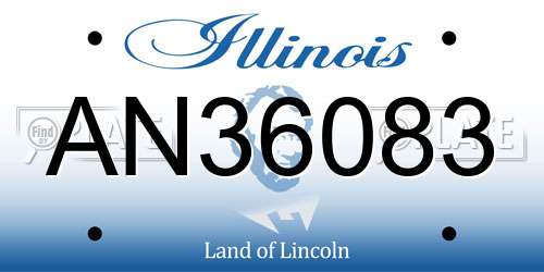 AN36083 Illinois License Plate