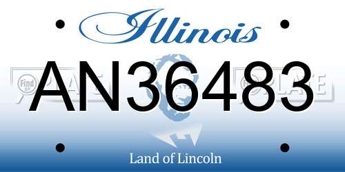 AN36483 Illinois License Plate