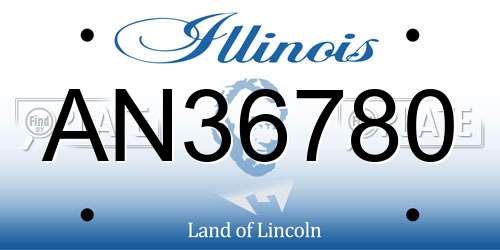 AN36780 Illinois License Plate