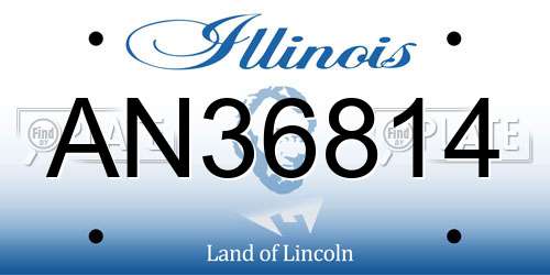AN36814 Illinois License Plate