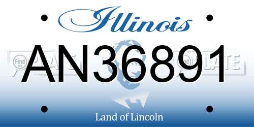 AN36891 Illinois License Plate