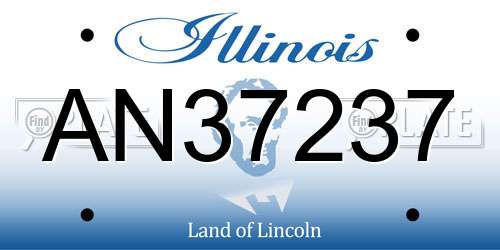 AN37237 Illinois License Plate