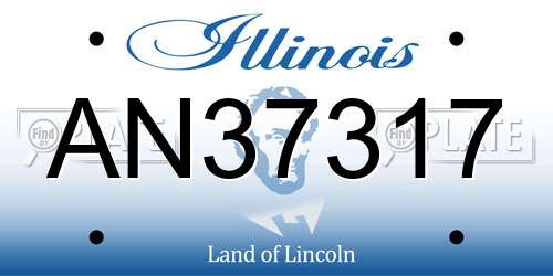 AN37317 Illinois License Plate