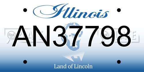 AN37798 Illinois License Plate