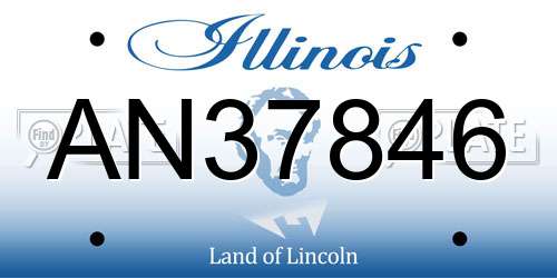 AN37846 Illinois License Plate