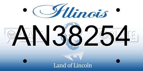 AN38254 Illinois License Plate
