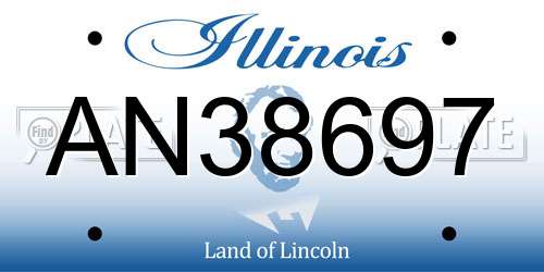 AN38697 Illinois License Plate