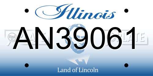 AN39061 Illinois License Plate