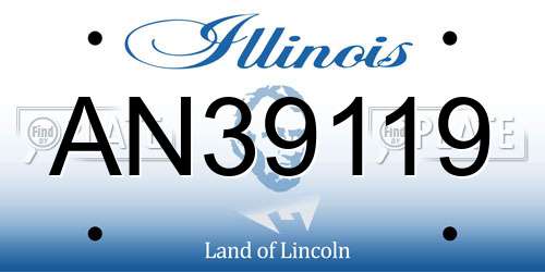 AN39119 Illinois License Plate