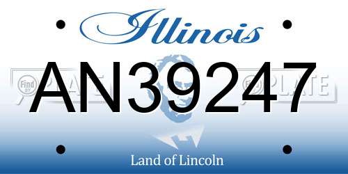 AN39247 Illinois License Plate