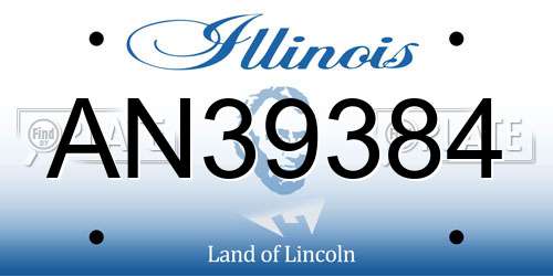 AN39384 Illinois License Plate
