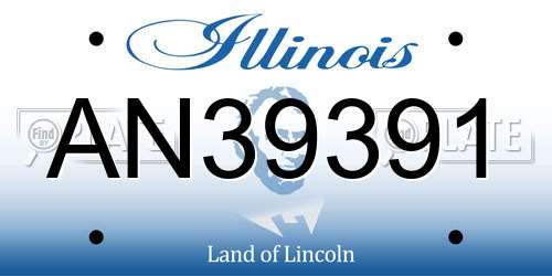 AN39391 Illinois License Plate