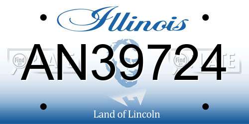 AN39724 Illinois License Plate