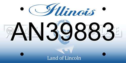 AN39883 Illinois License Plate