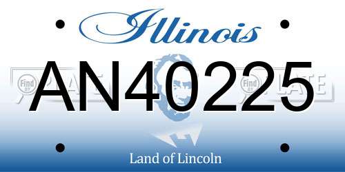 AN40225 Illinois License Plate