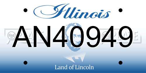 AN40949 Illinois License Plate