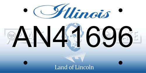 AN41696 Illinois License Plate