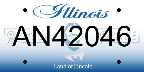 AN42046 Illinois License Plate