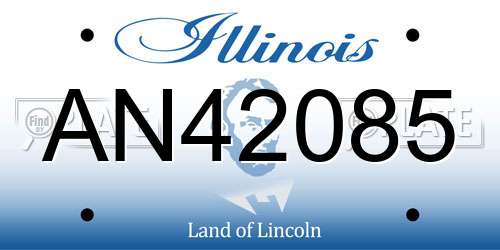 AN42085 Illinois License Plate