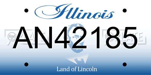 AN42185 Illinois License Plate