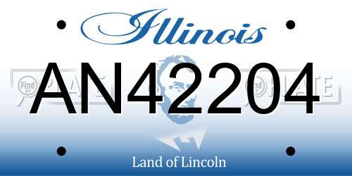 AN42204 Illinois License Plate