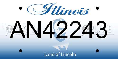 AN42243 Illinois License Plate