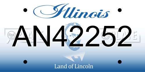 AN42252 Illinois License Plate