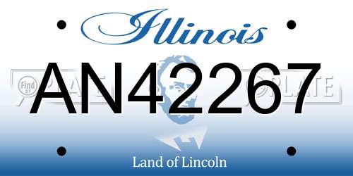 AN42267 Illinois License Plate
