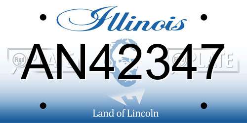 AN42347 Illinois License Plate