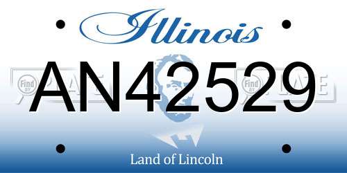 AN42529 Illinois License Plate