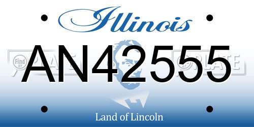 AN42555 Illinois License Plate