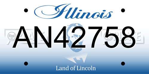 AN42758 Illinois License Plate