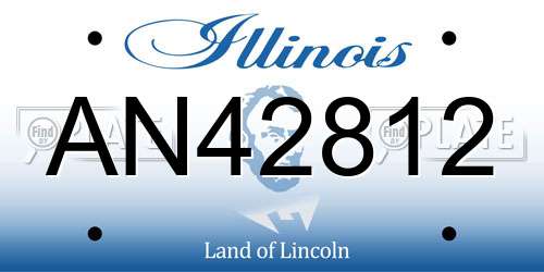 AN42812 Illinois License Plate