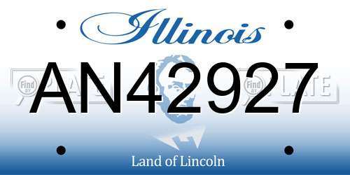 AN42927 Illinois License Plate